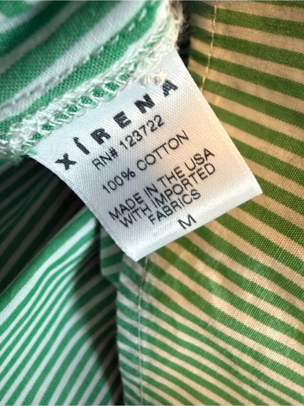 Xirena Marlowe Dress in Green and White Stripes Size Medium - Picture 8 of 9